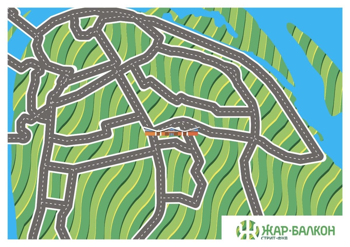 Heat Balcony — Illustrated city map for a restaurant